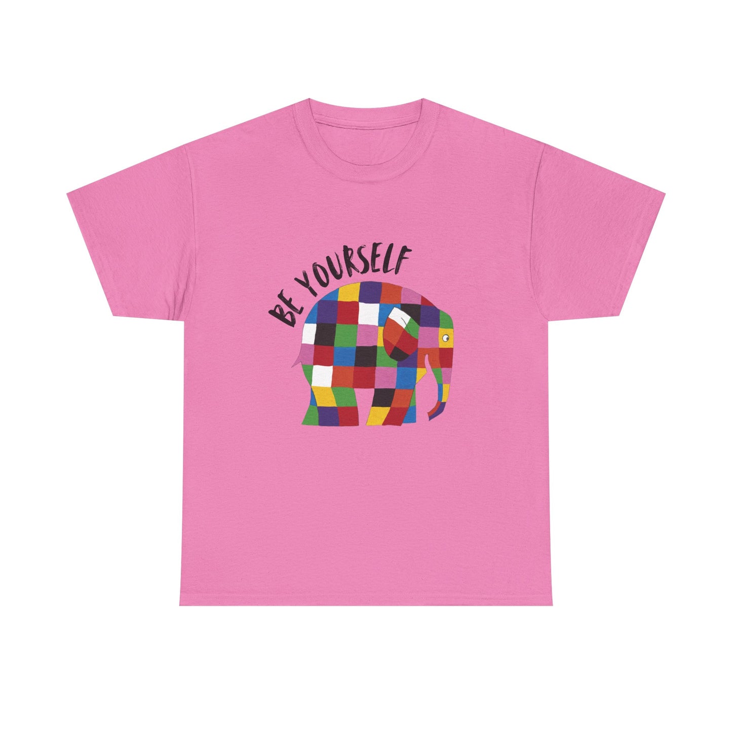 Patchwork Elephant Unisex Tee, Elmer Print Shirt, Graphic Tee, Kids Novelty Shirt, Animal Lover Gift