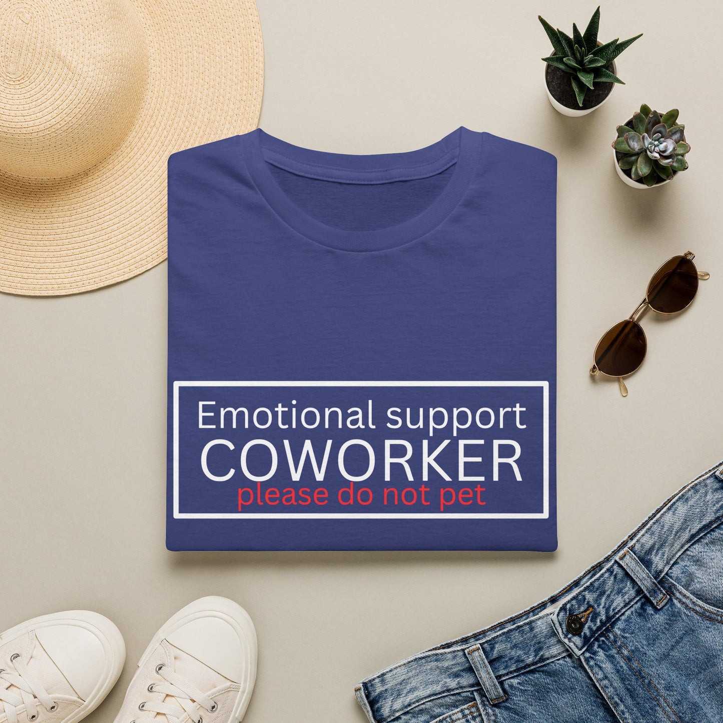 Emotional Support Coworker T-Shirt — "Please Do Not Pet" Office Humor Tee