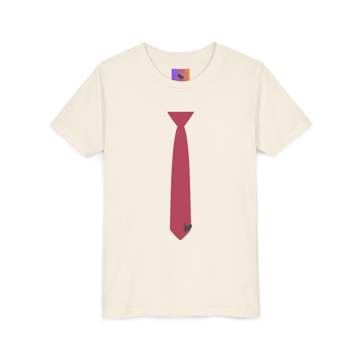 Youth Tie Graphic Tee – Red Necktie Costume Shirt for Kids with heart