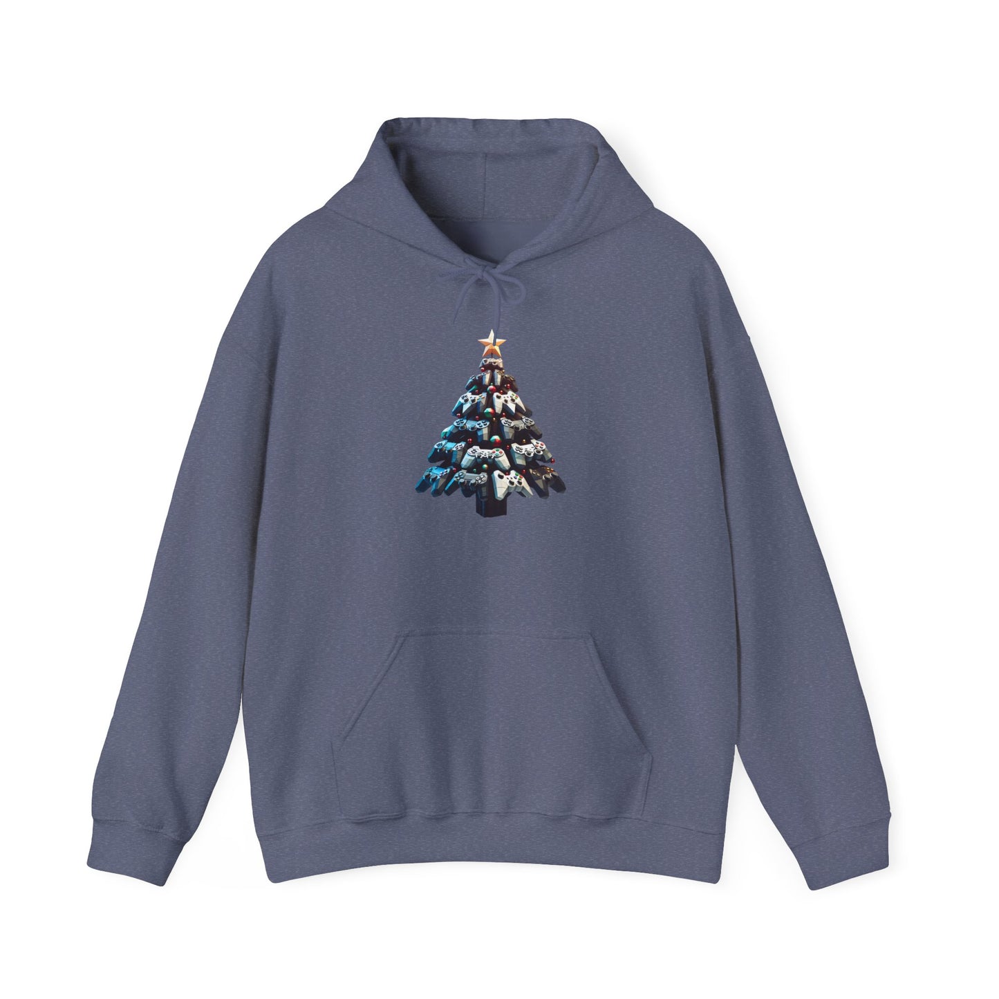 Video Game Console Christmas Tree Hoodie - Gamer Gift Sweatshirt, Holiday Gaming Apparel, Unisex Hooded Jumper, Geeky Christmas Present,