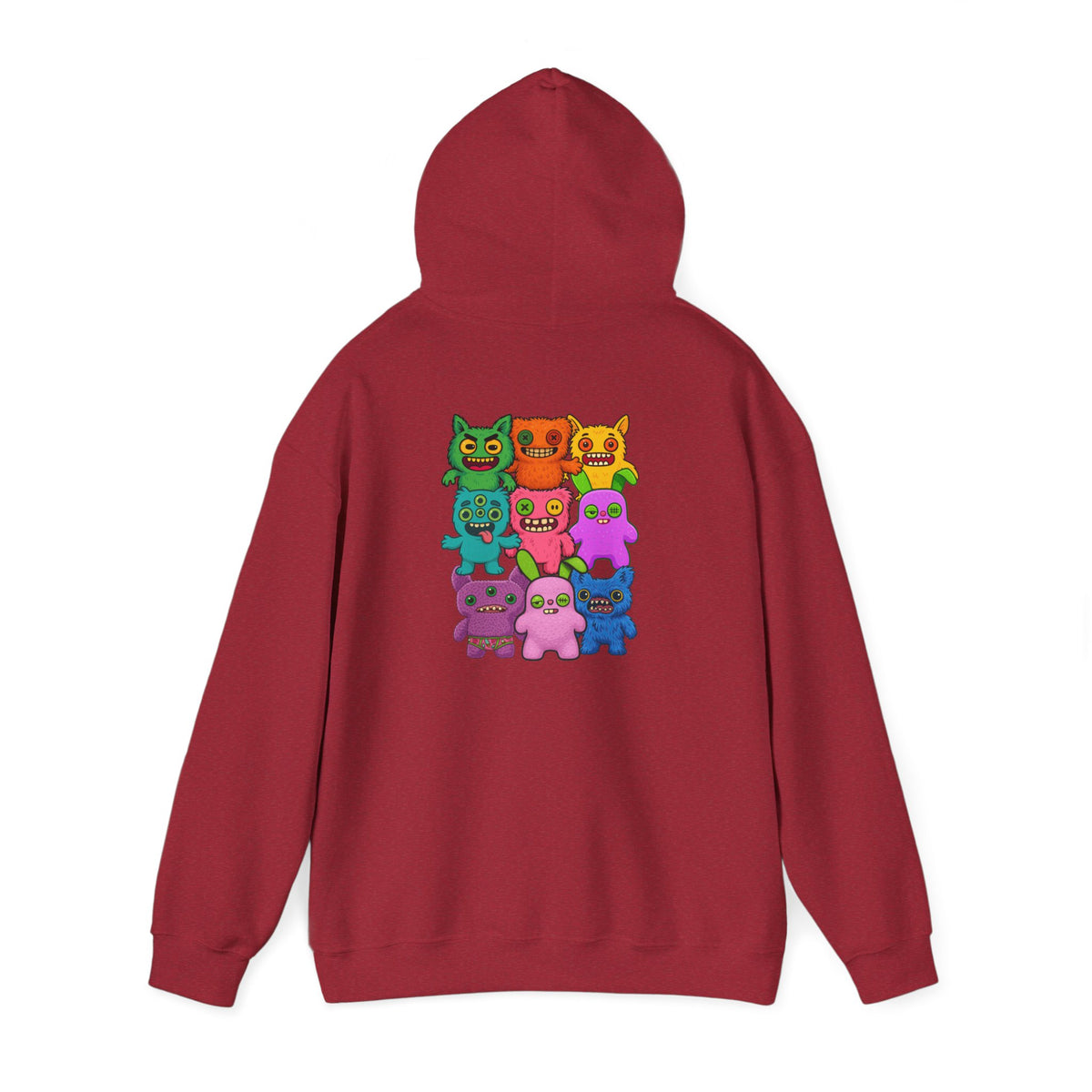 Hoodie Fugglers Colorful Cartoon Monster Crew Graphic Back Print