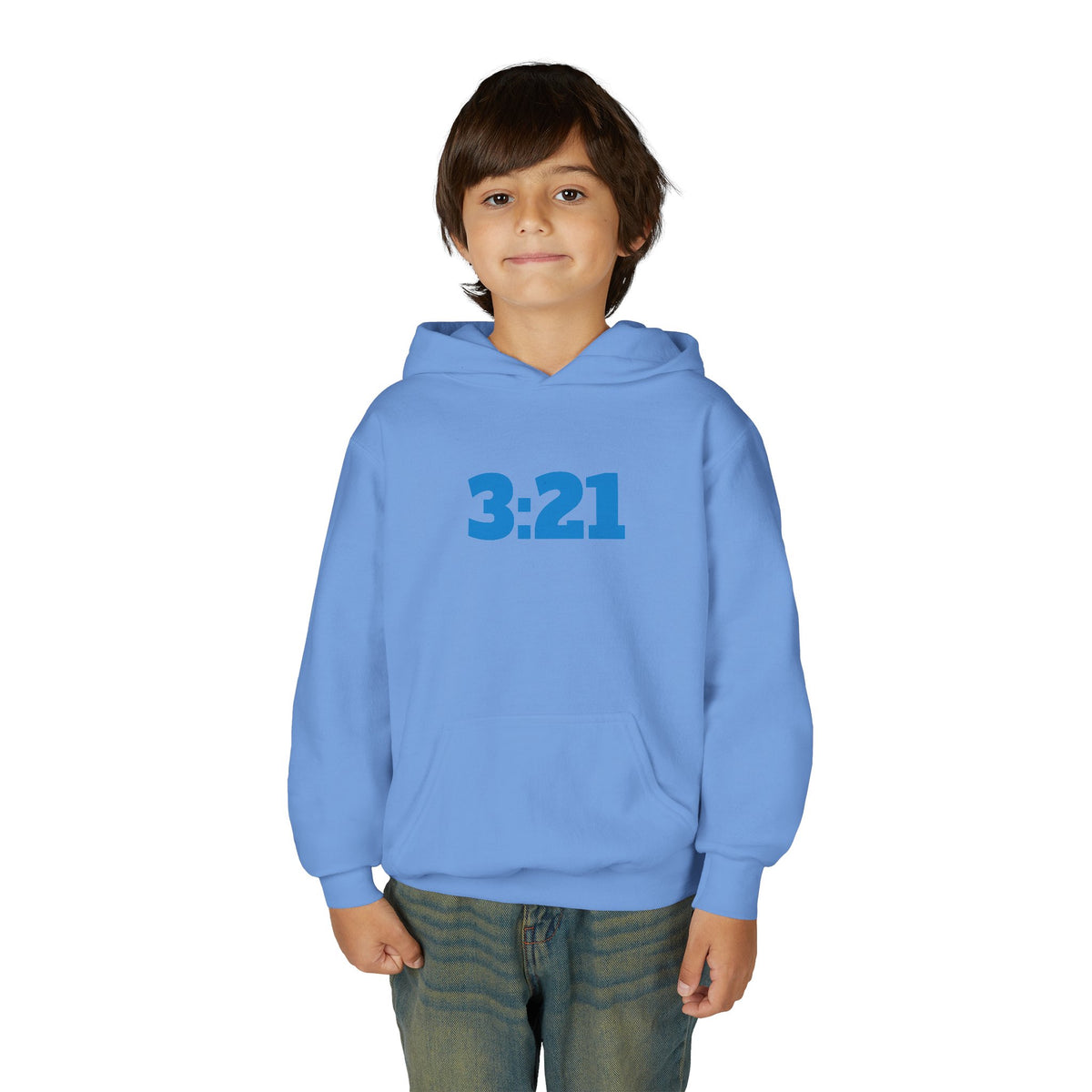 Youth Hoodie — 3:21 DNA Design Kids Pullover with Colorful Double Helix Down Syndrome awareness colors