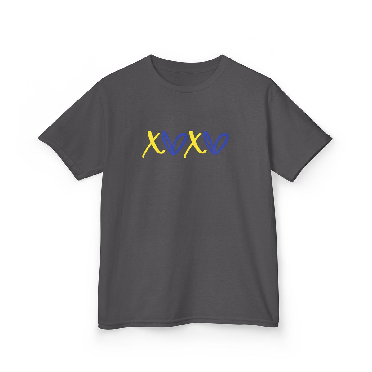 Kids Tee — Blue & Yellow DNA Hearts Design Down Syndrome Awareness,  DS