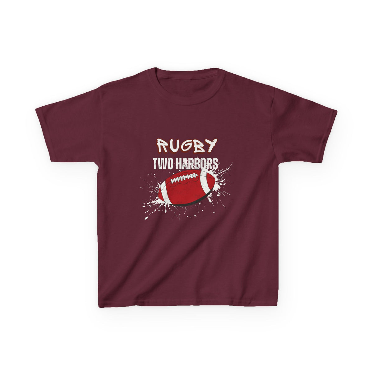 Kids Tee — "Rugby Two Harbors" Youth Football Graphic Shirt