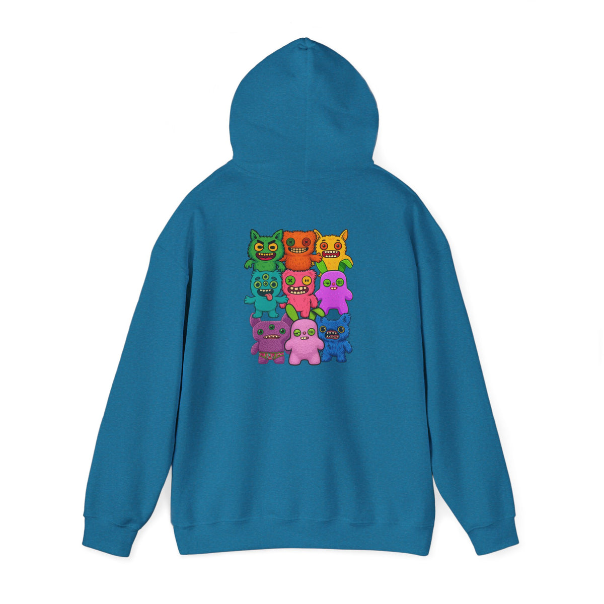 Hoodie Fugglers Colorful Cartoon Monster Crew Graphic Back Print