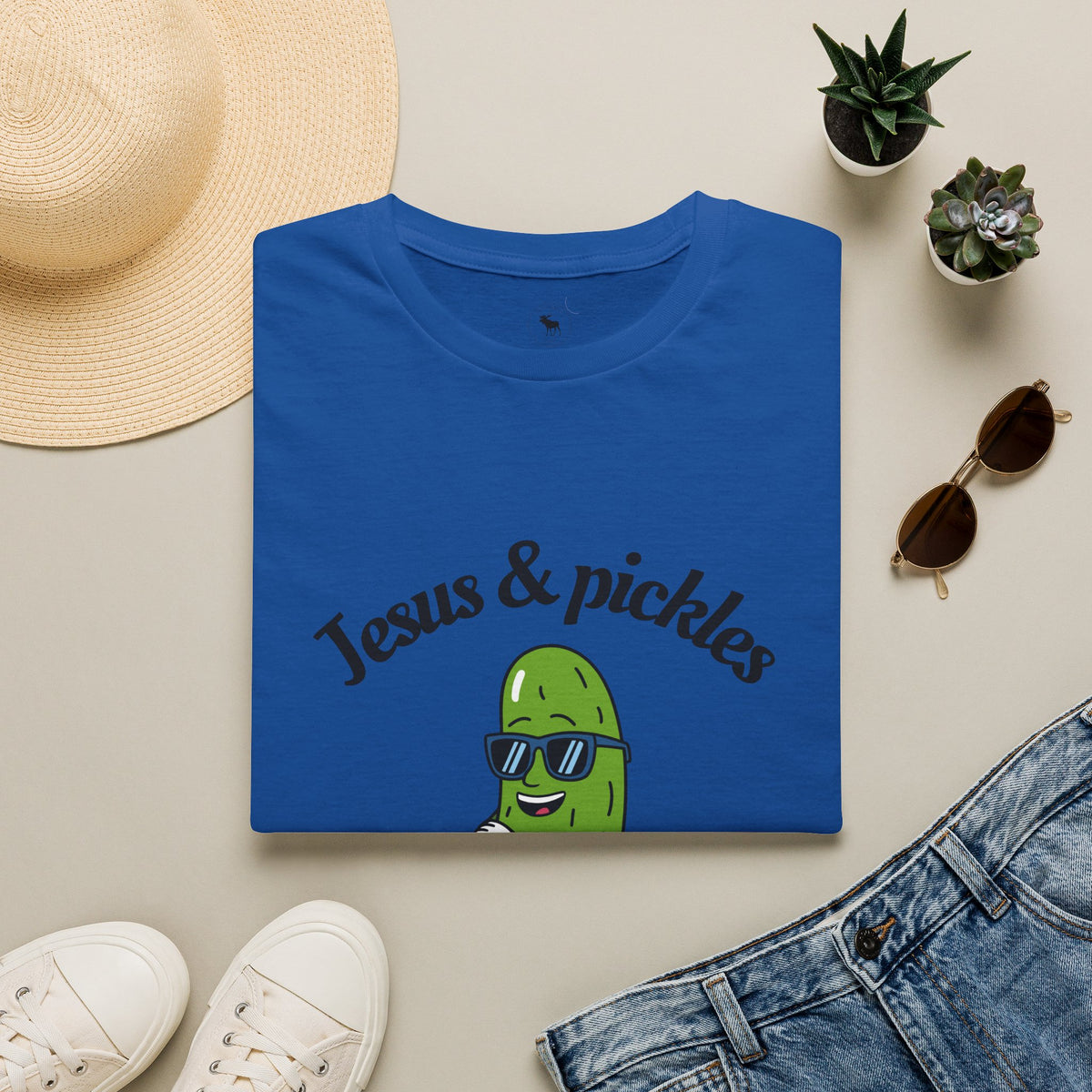 Jesus & Pickles T-Shirt — “Salty & Saved” Funny Christian Graphic Tee