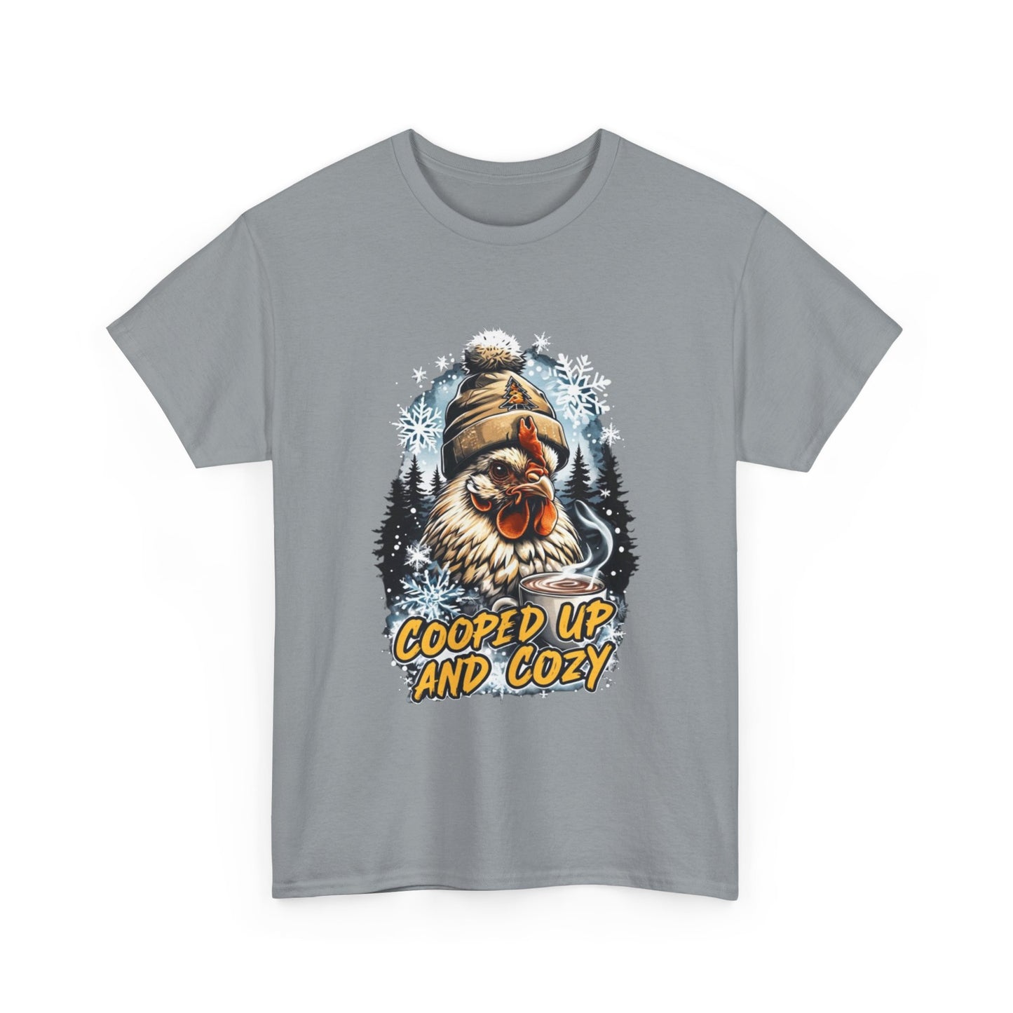 cooped up and cozy graphic T. perfect gift for the chicken lover in your life