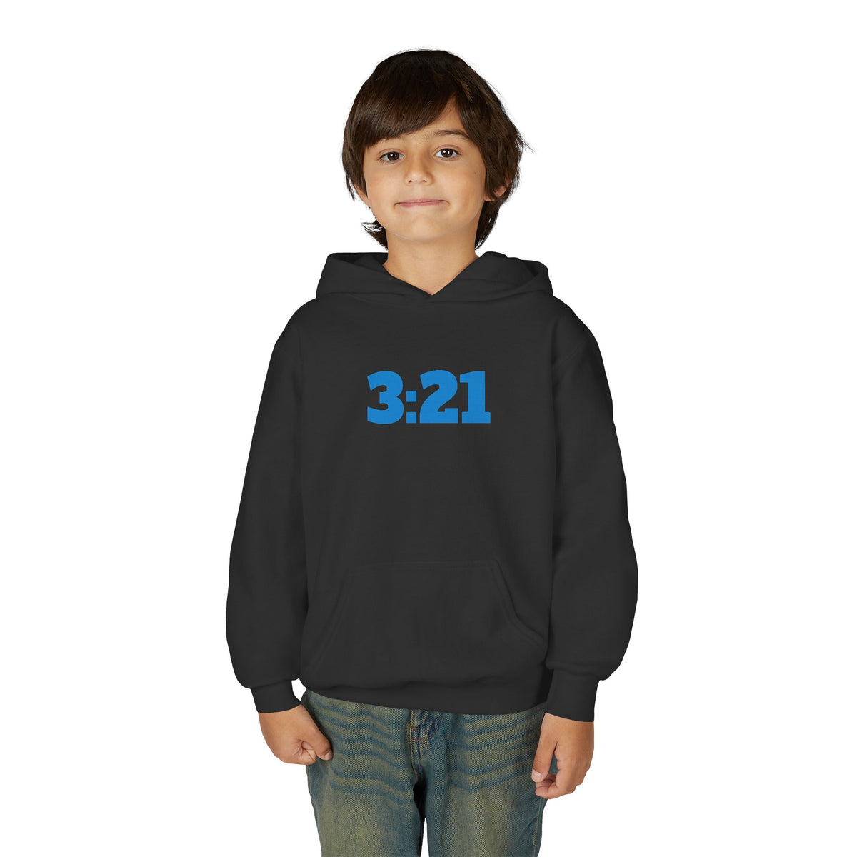 Youth Hoodie — 3:21 DNA Design Kids Pullover with Colorful Double Helix Down Syndrome awareness colors
