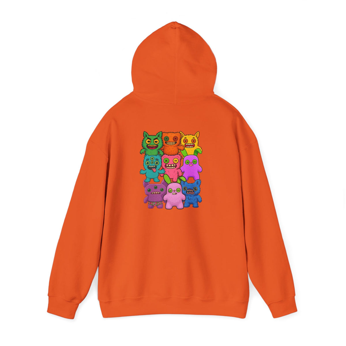 Hoodie Fugglers Colorful Cartoon Monster Crew Graphic Back Print