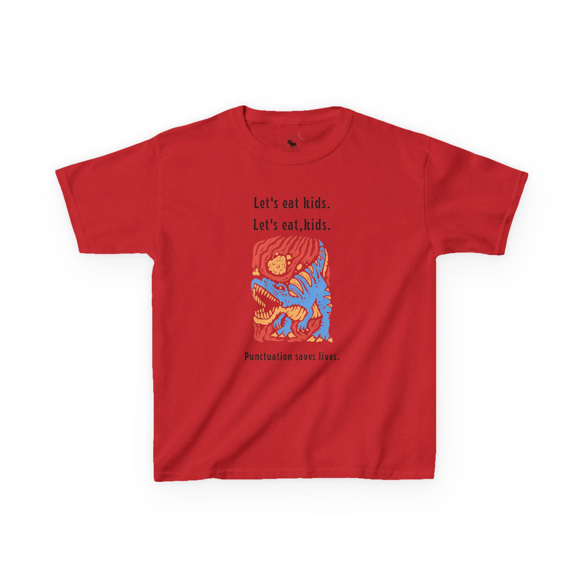 Kids Tee — "Let's eat kids. Let's eat, kids." Punctuation Saves Lives Graphic
