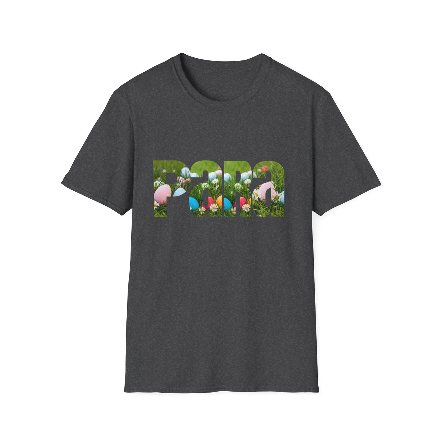 T-Shirt — Floral 'Para' Lettering Tee, easter egg pattern