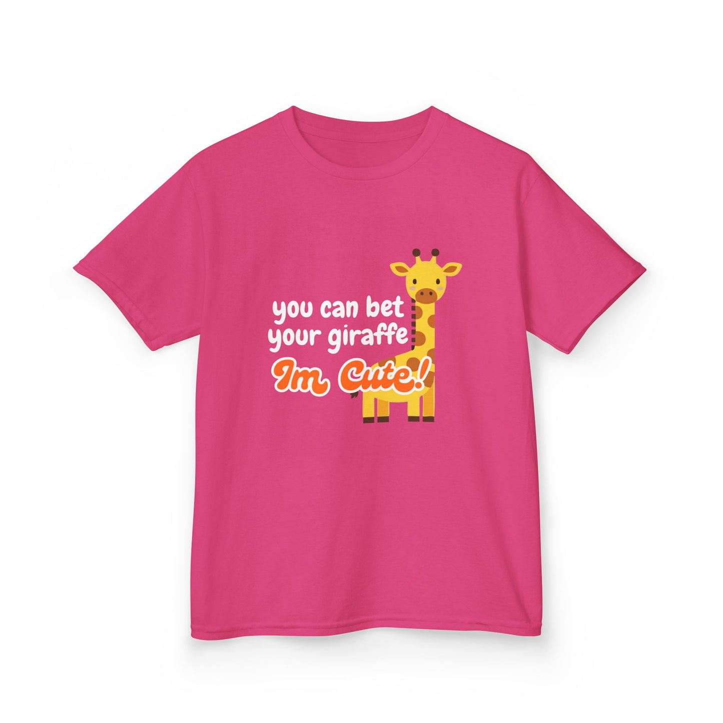 Kids T-Shirt – “You Can Bet Your Giraffe I’m Cute!” Cute Giraffe Graphic Tee for Toddlers