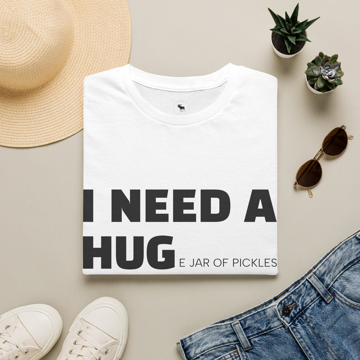 I Need A Hug T-Shirt — Funny "I Need a Hug (or a Jar of Pickles)" Graphic Tee