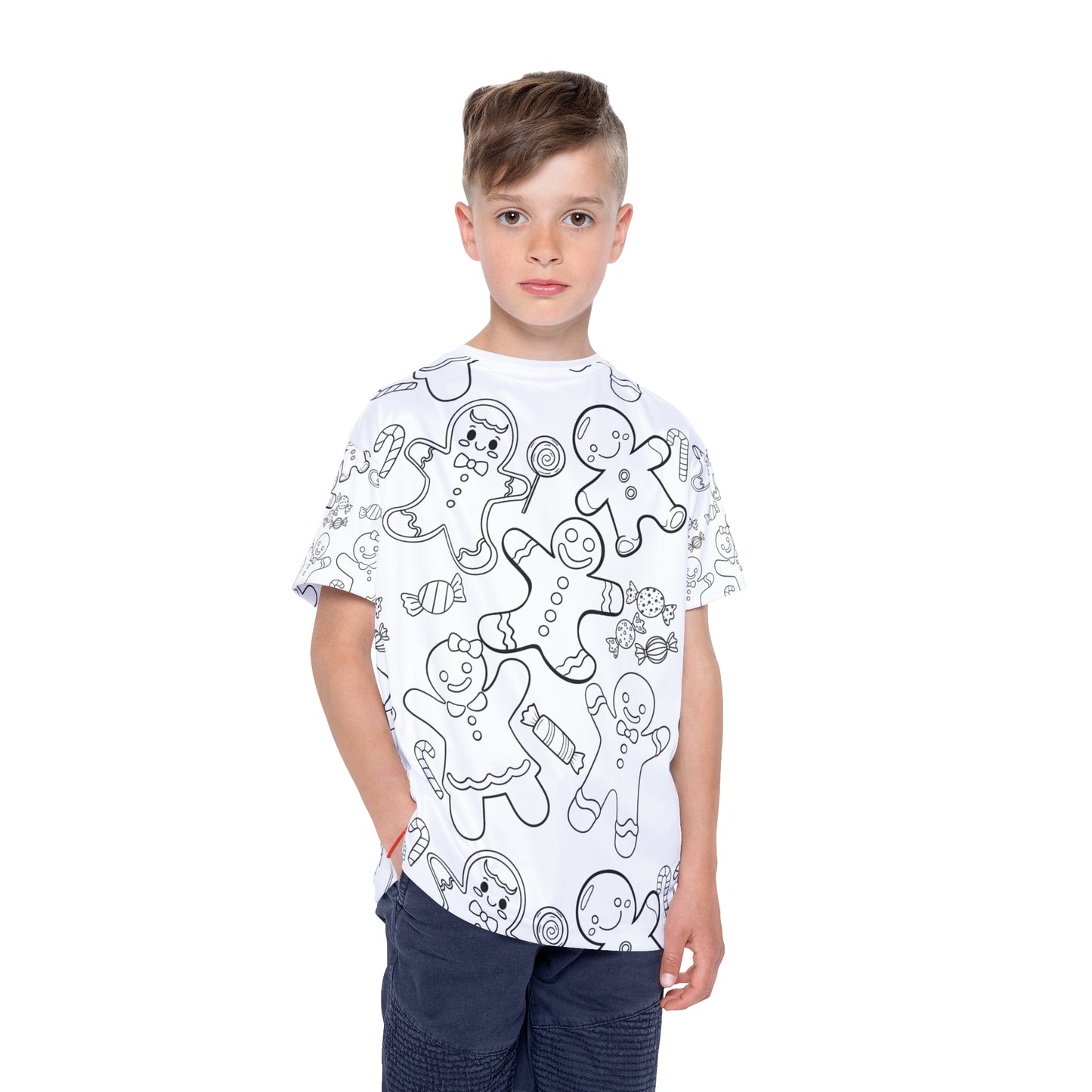 Kids color your own t-shirt, gingerbread cookies for Christmas or holiday