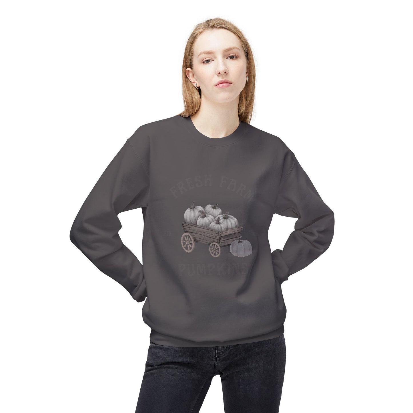 Fresh Farm Pumpkins Sweatshirt, Cozy Fall Apparel, Autumn Fashion, Pumpkin Patch Sweatshirt, Harvest Festival Gear, Thanksgiving Gift