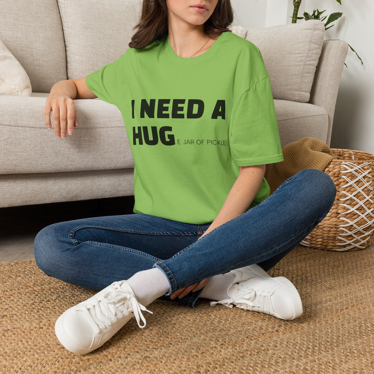 I Need A Hug T-Shirt — Funny "I Need a Hug (or a Jar of Pickles)" Graphic Tee