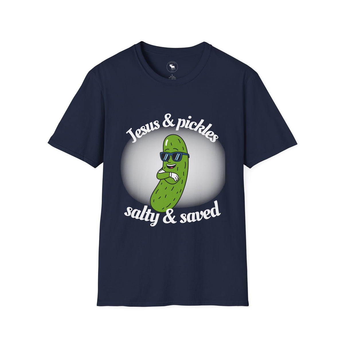 Jesus & Pickles T-Shirt — “Salty & Saved” Funny Christian Graphic Tee