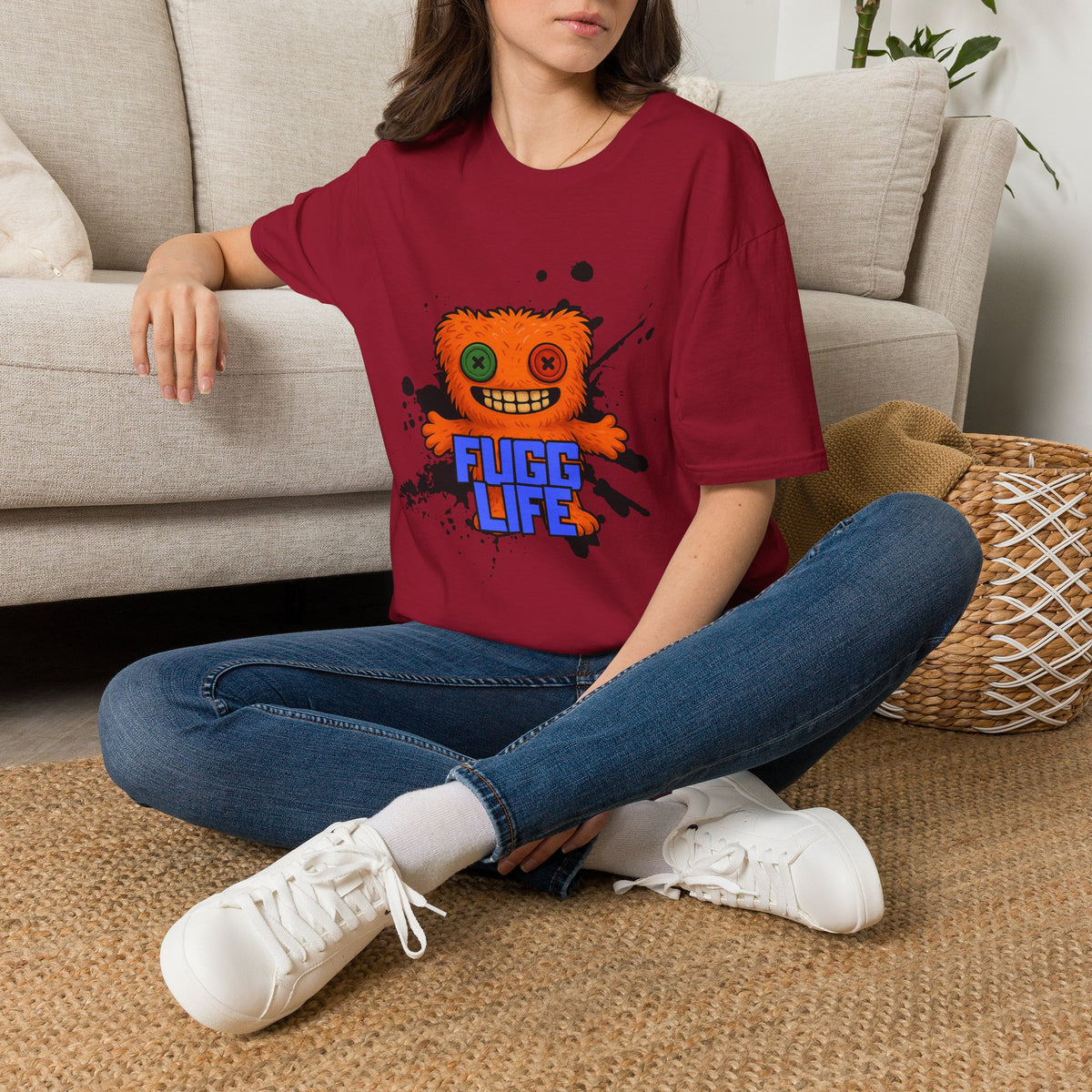 Funny Orange Monster T-Shirt – 'Fugg Life' Graphic Tee