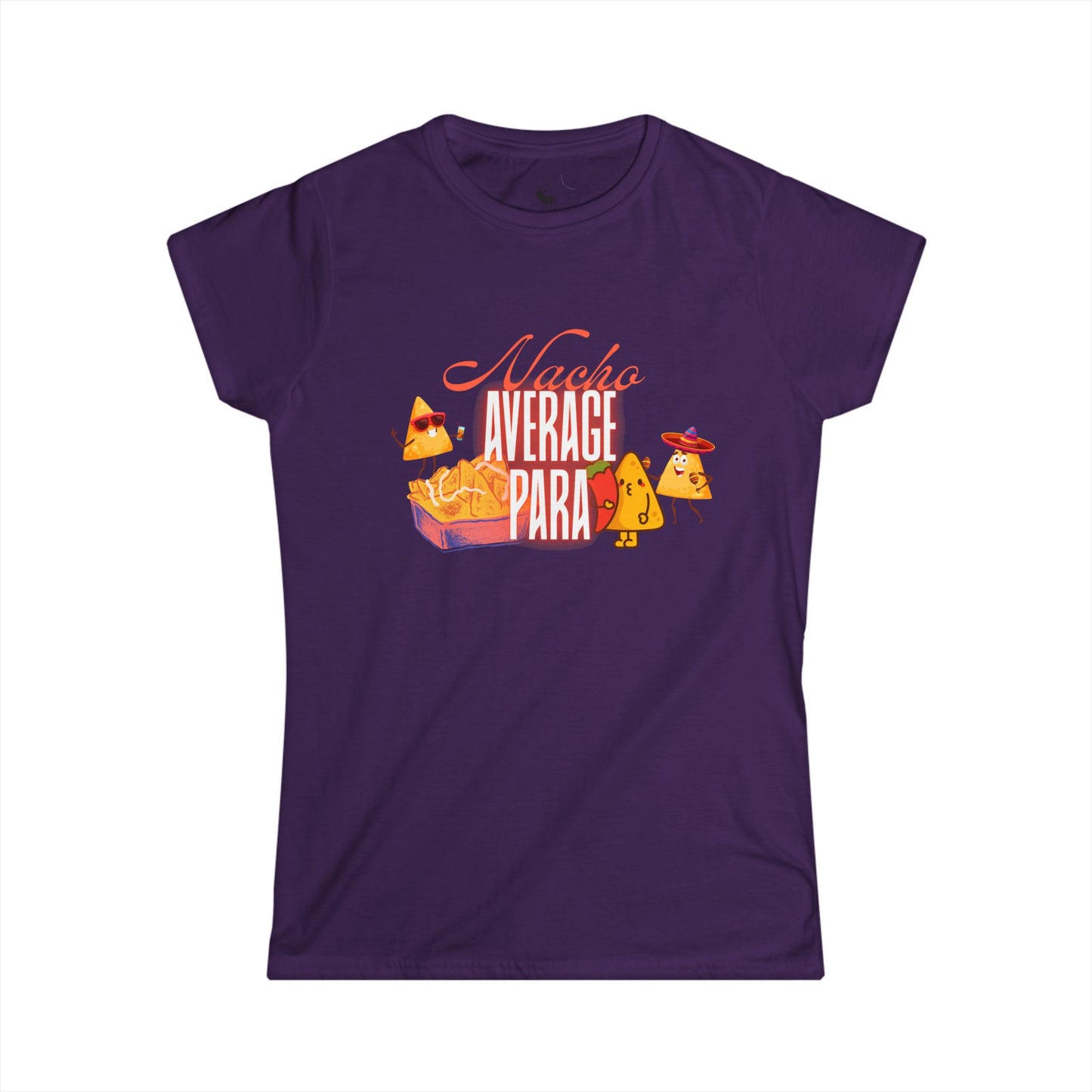 Nacho Average para Tee, Women's Softstyle Tee, Funny Food Shirt, Casual Wear, Gift for Foodies, Taco Lovers, Unique T-Shirt