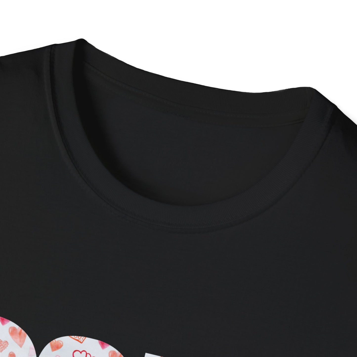 Para heart Text T-Shirt — Pink heart Pattern Graphic Tee