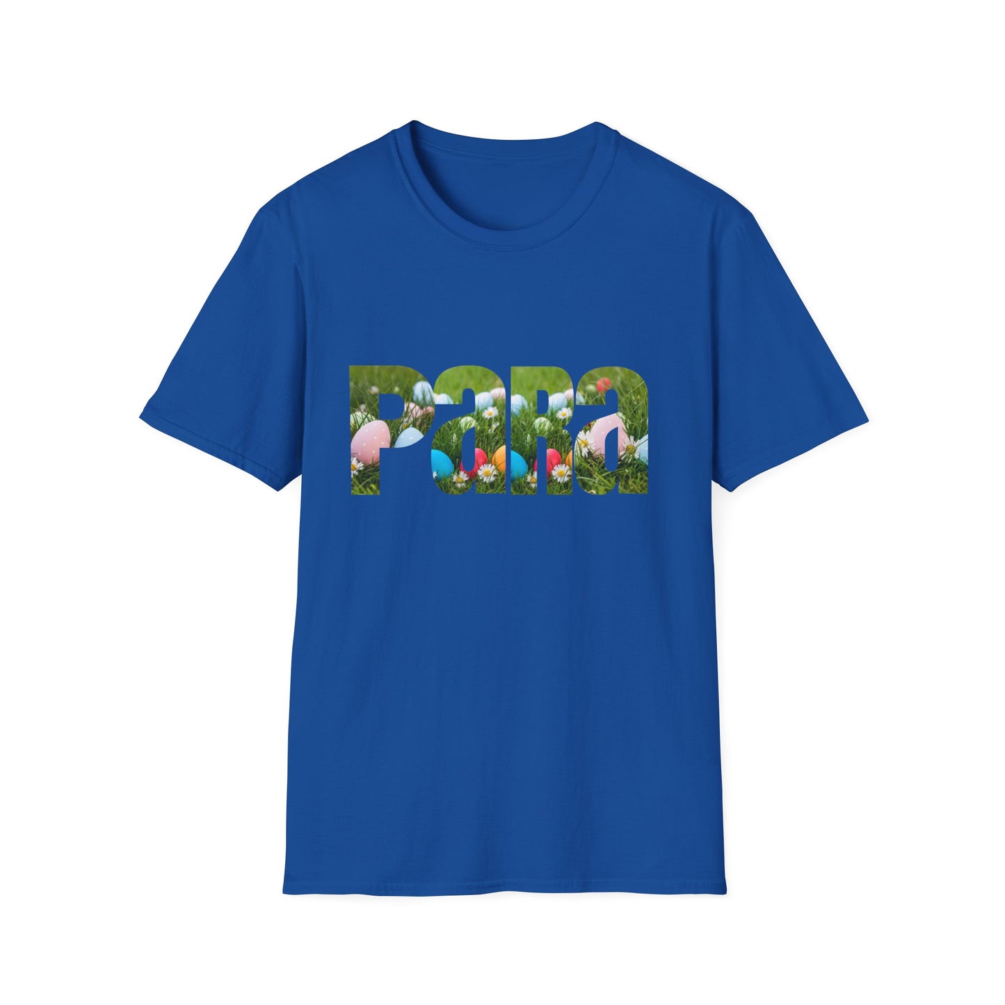 T-Shirt — Floral 'Para' Lettering Tee, easter egg pattern