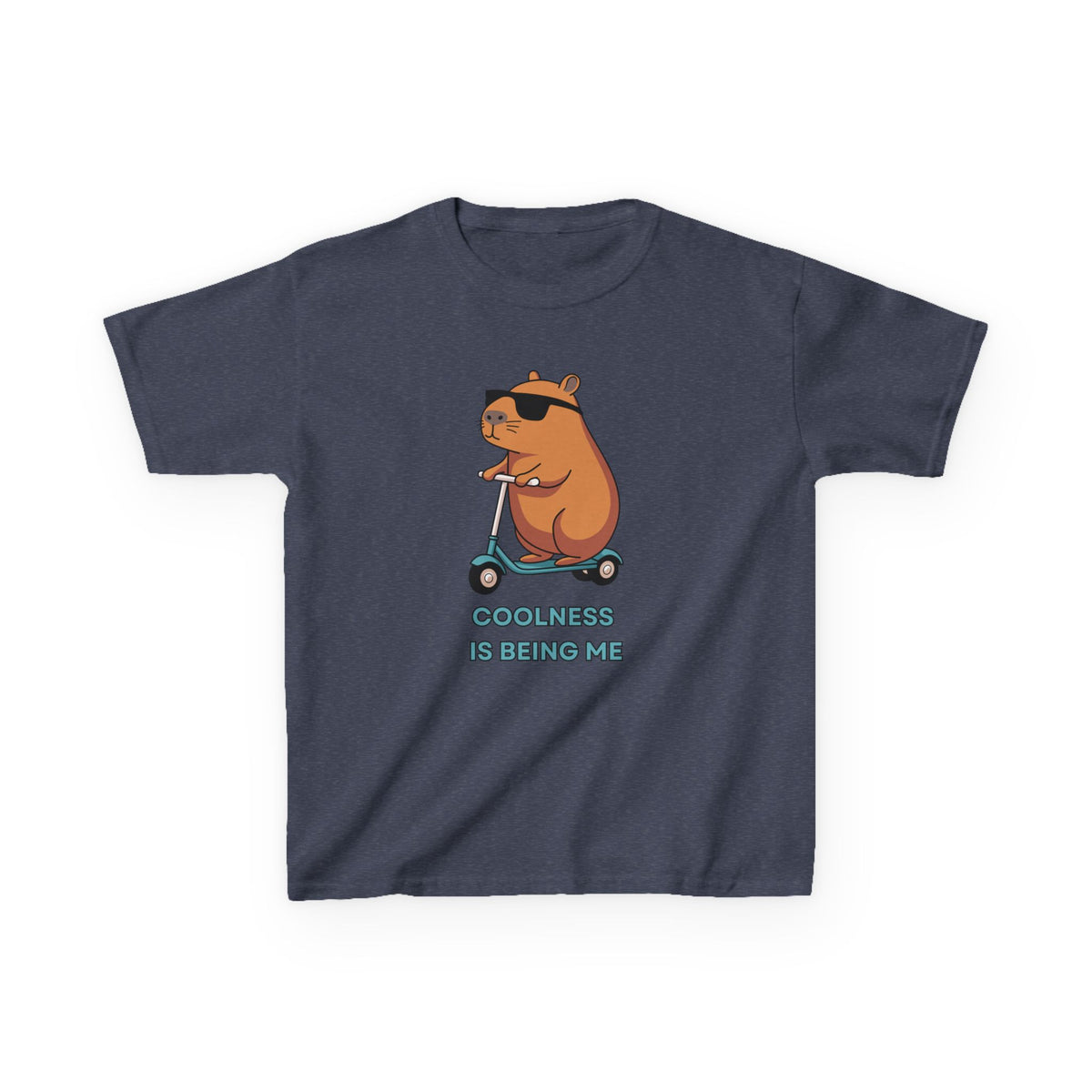 Kids Tee — 'Coolness Is Being Me' CAPYBARA on Scooter Cute Graphic T-Shirt