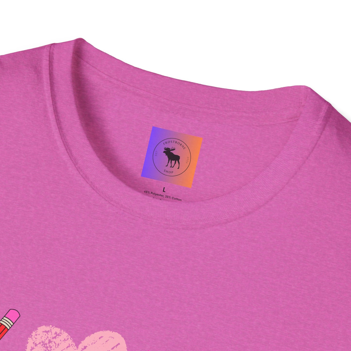 Teacher Valentine T-Shirt — Pencils, Crayon Apple & XOXO