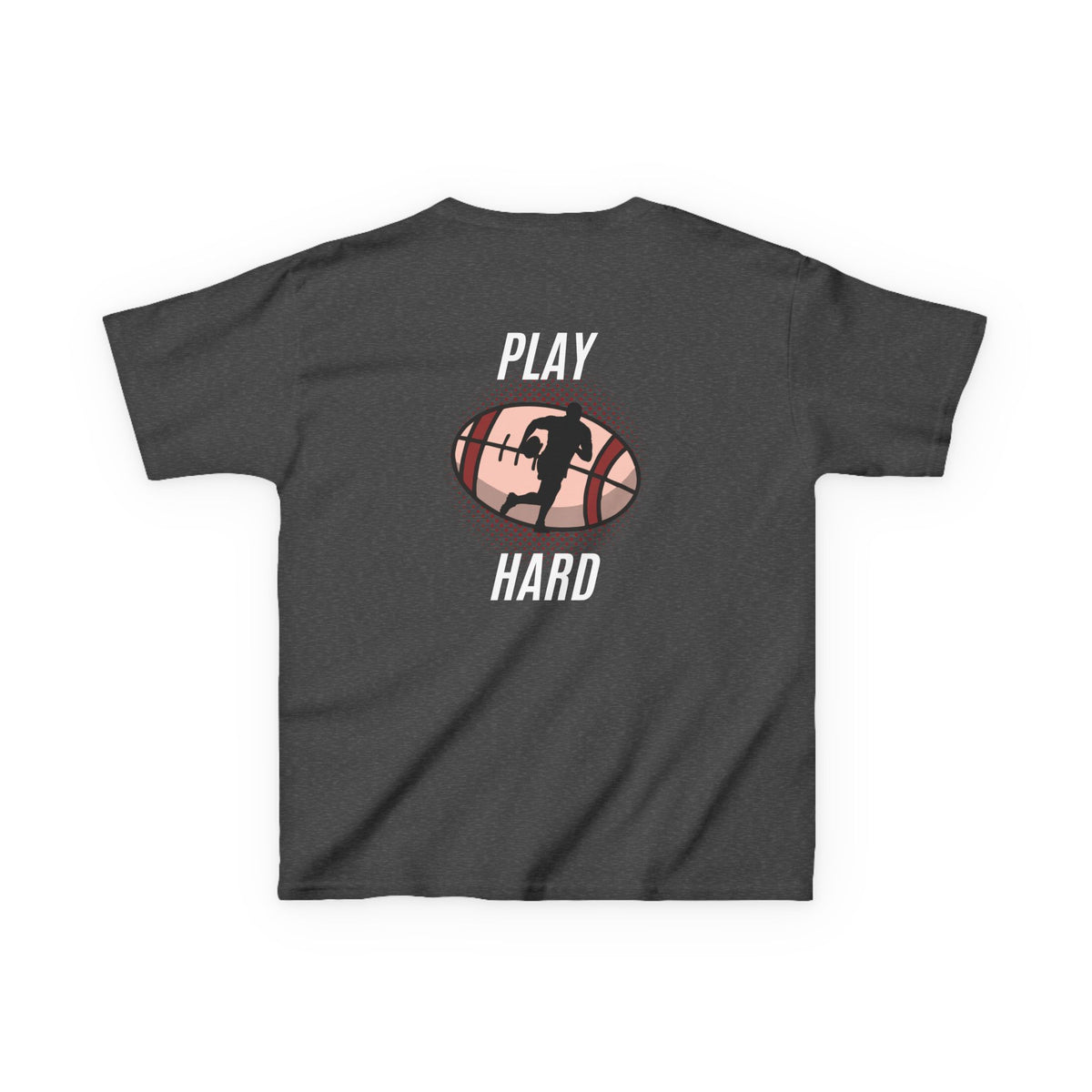 Kids Tee — 'Play Hard' Football Graphic Shirt