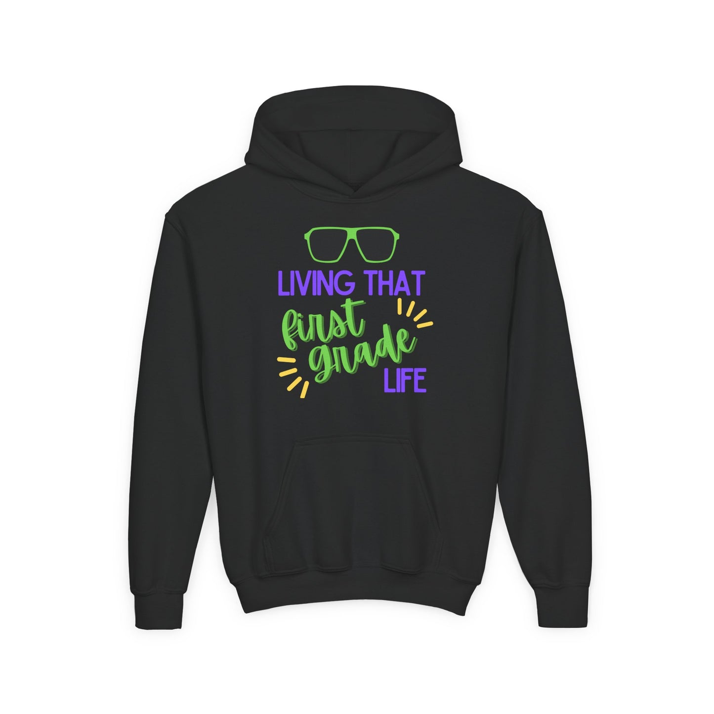 Cool first Grade Hoodie for Youth, Back to School Gift, Trendy Kids Sweatshirt, Living that Third Grade Life, Fun School Spirit Wear