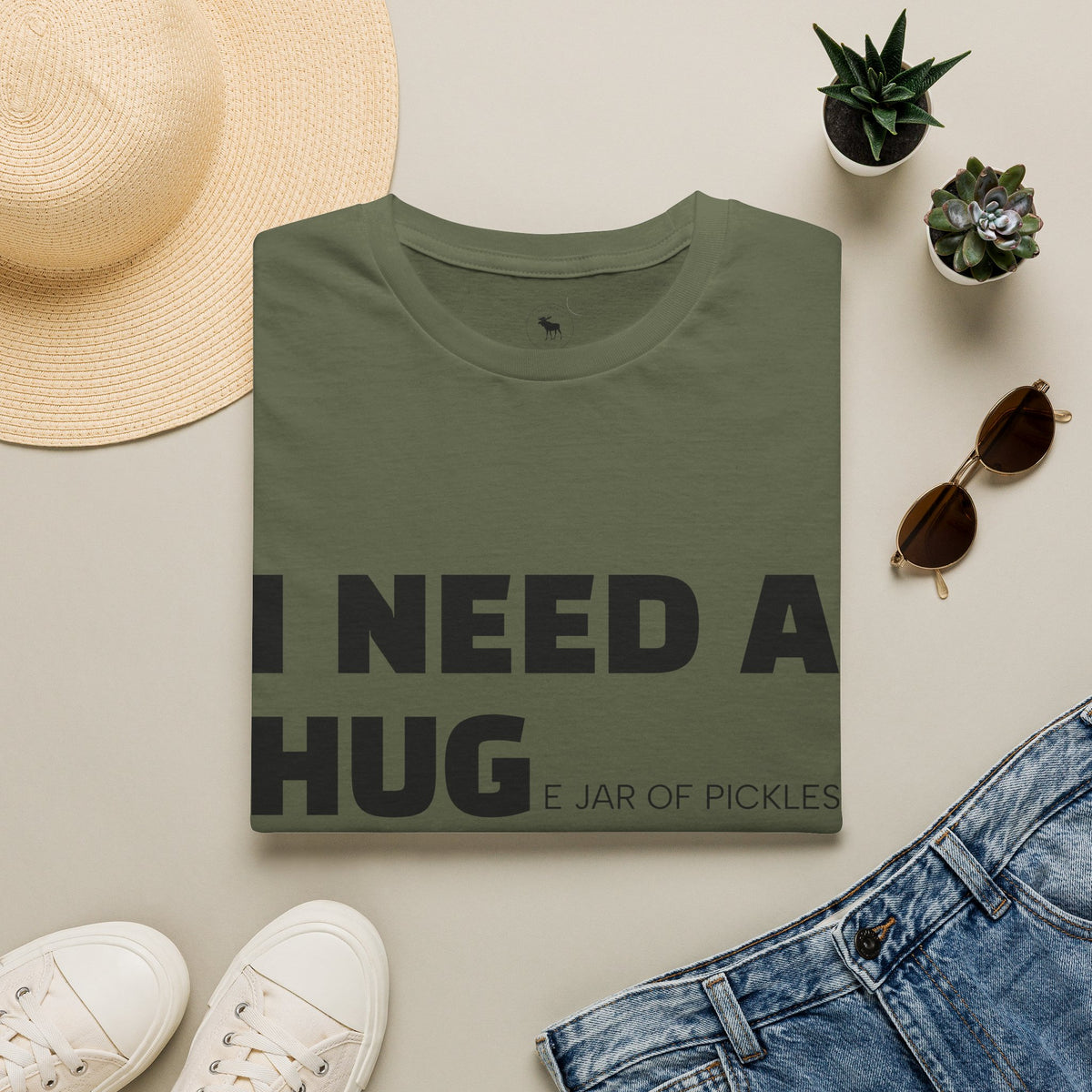 I Need A Hug T-Shirt — Funny "I Need a Hug (or a Jar of Pickles)" Graphic Tee