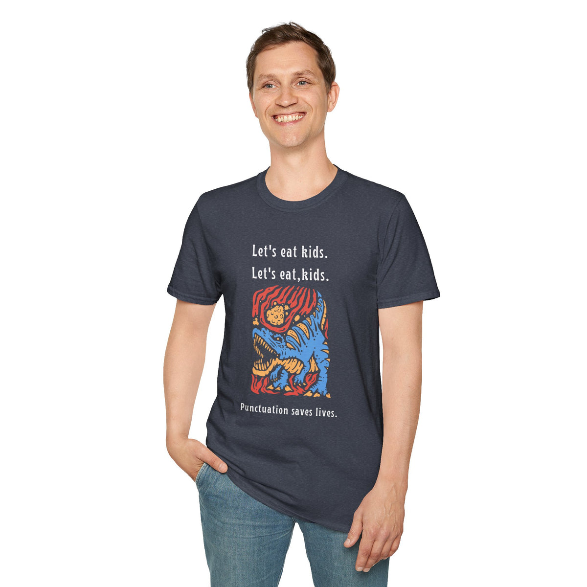 Let's Eat, Kids. T-Shirt — Punctuation Saves Lives Funny Grammar Tee