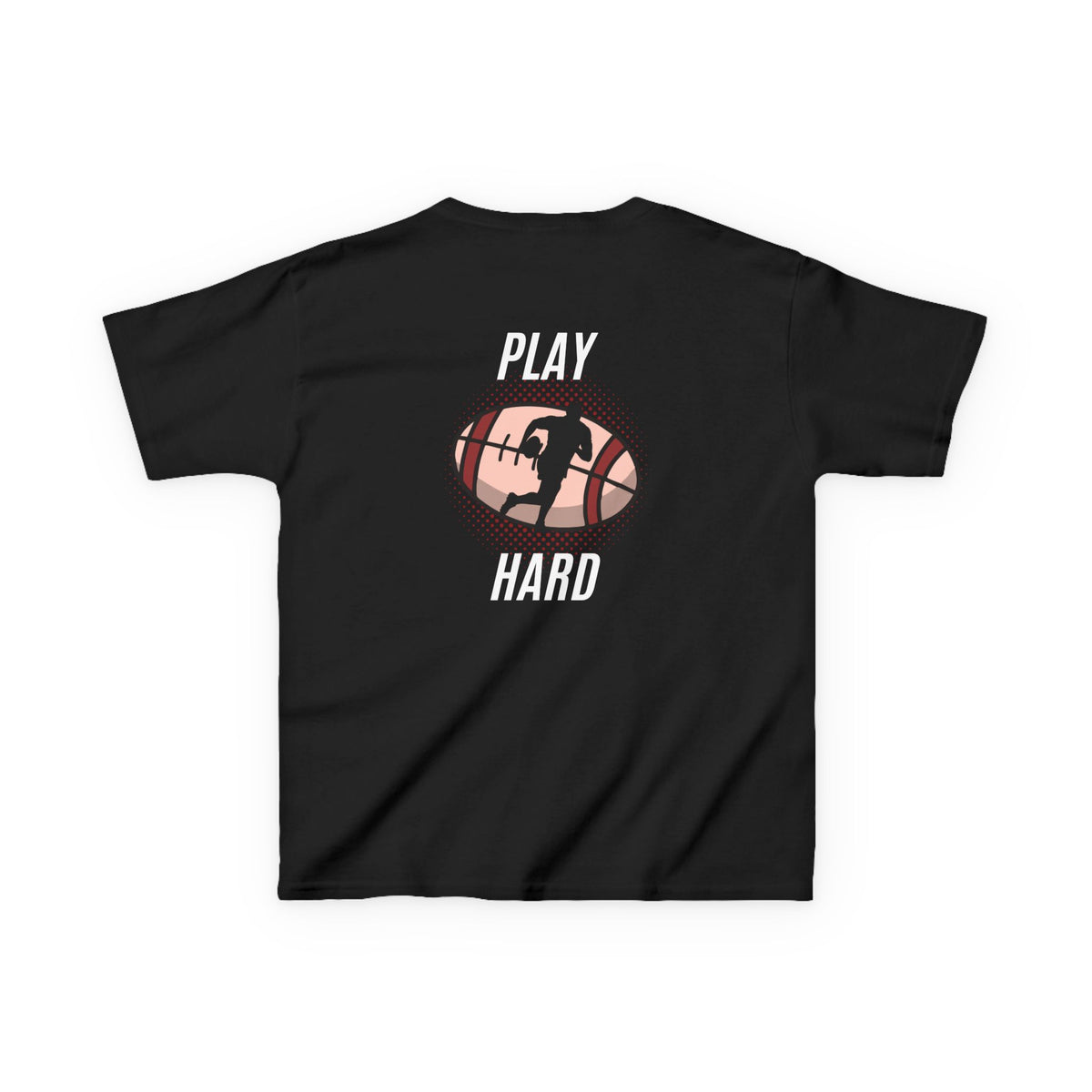 Kids Tee — 'Play Hard' Football Graphic Shirt
