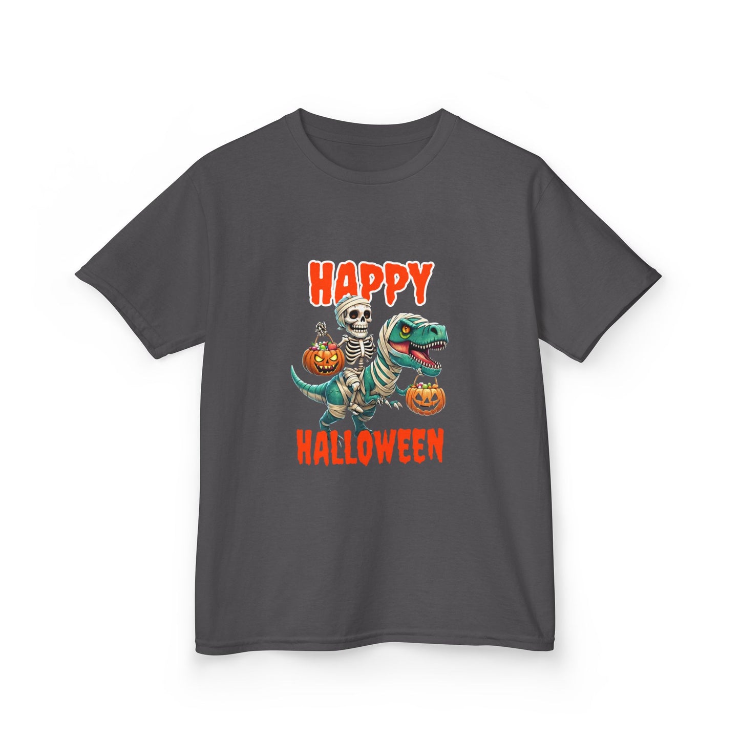 Halloween Dino Kids Tee - Spooky Fun T-Shirt for Halloween Parties, Trick or Treating, Kids' Costumes, Birthday Gift, Fun and Playful Design