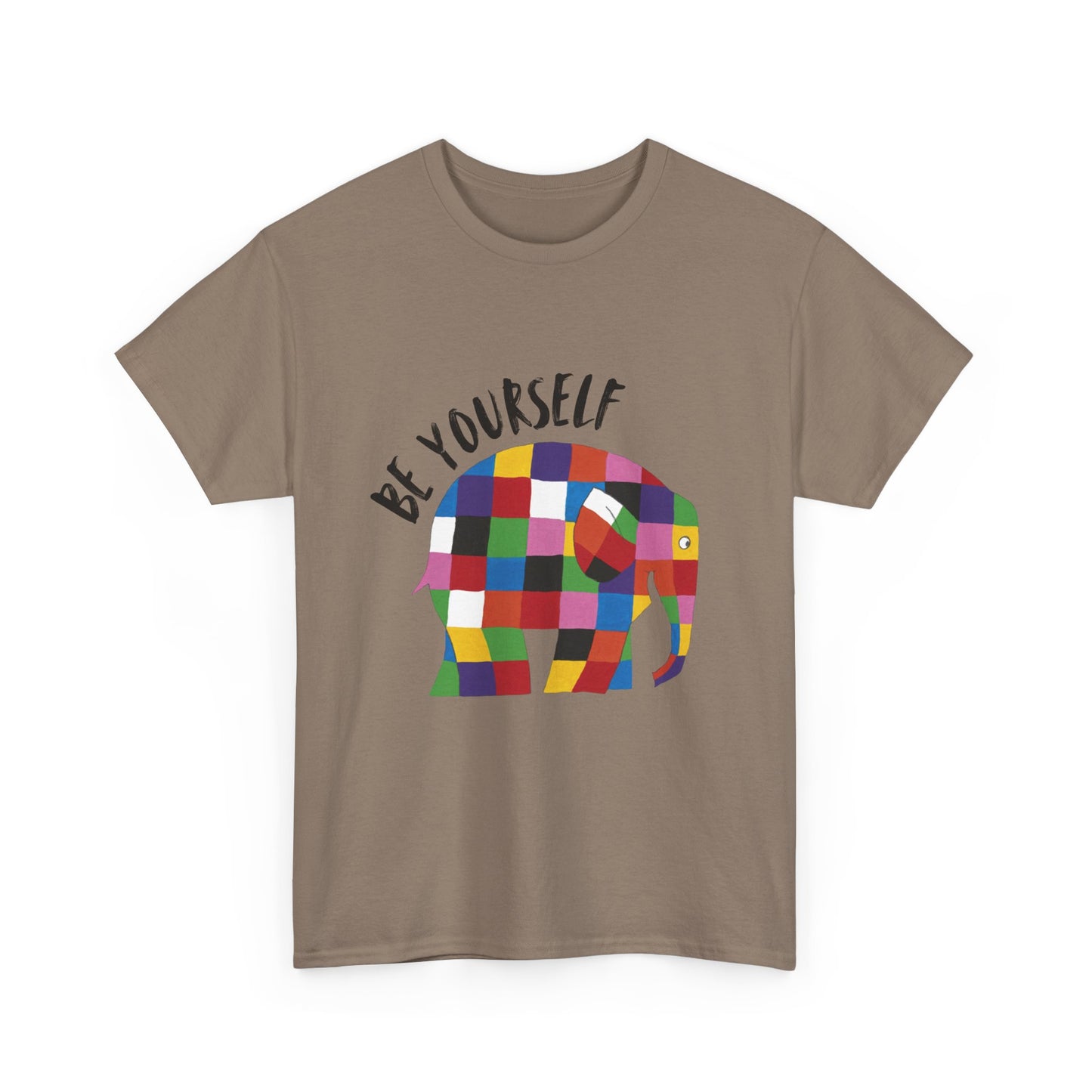 Patchwork Elephant Unisex Tee, Elmer Print Shirt, Graphic Tee, Kids Novelty Shirt, Animal Lover Gift