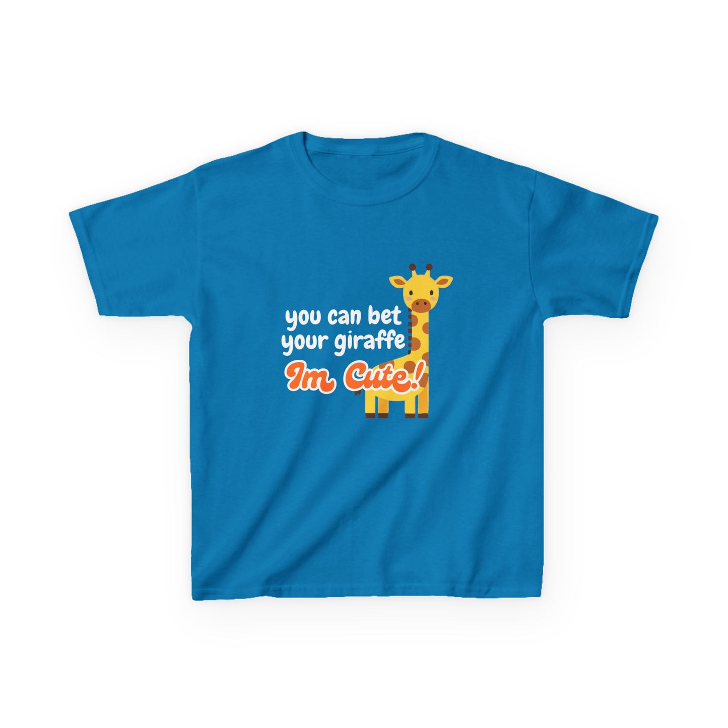 Kids T-Shirt – “You Can Bet Your Giraffe I’m Cute!” Cute Giraffe Graphic Tee for Toddlers