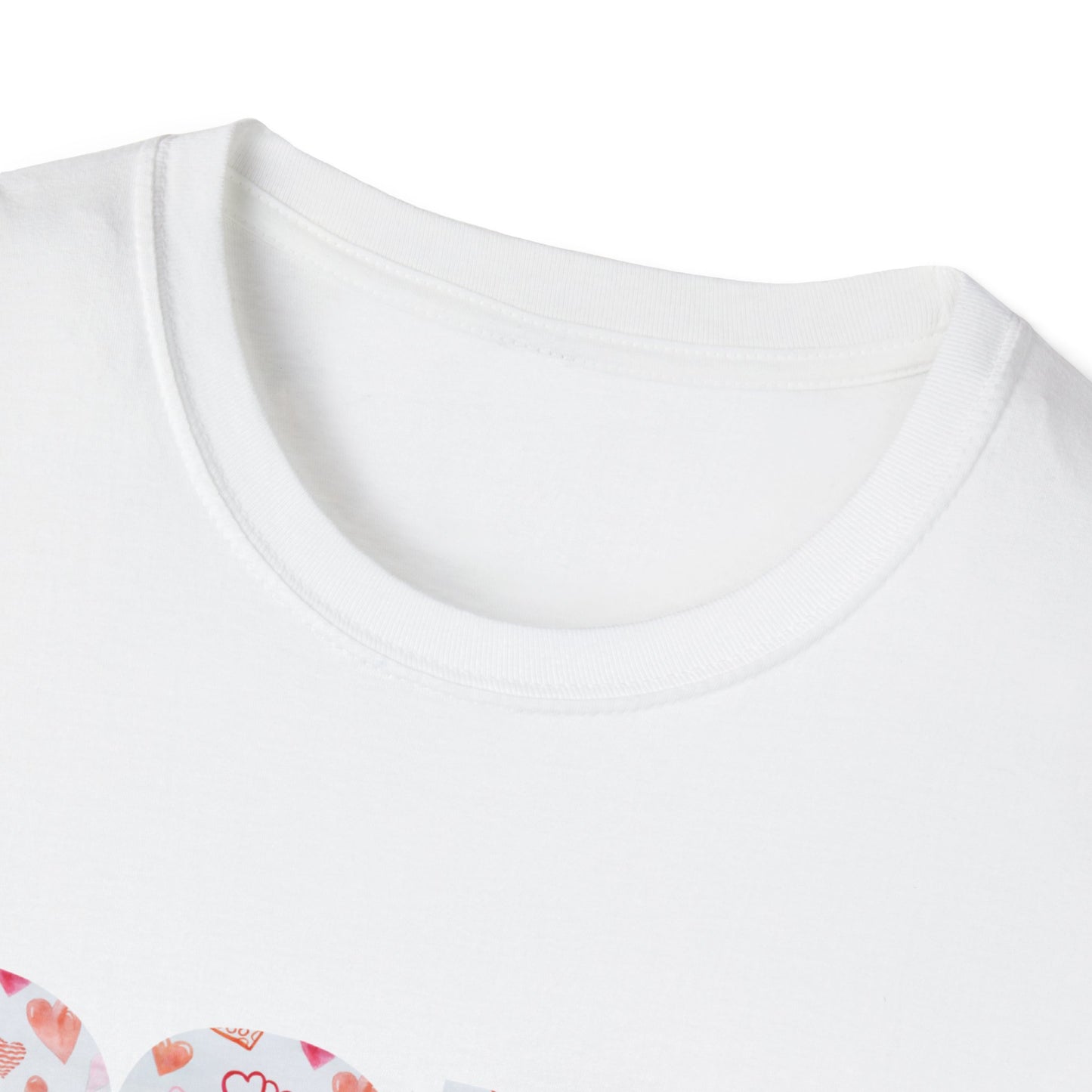 Para heart Text T-Shirt — Pink heart Pattern Graphic Tee