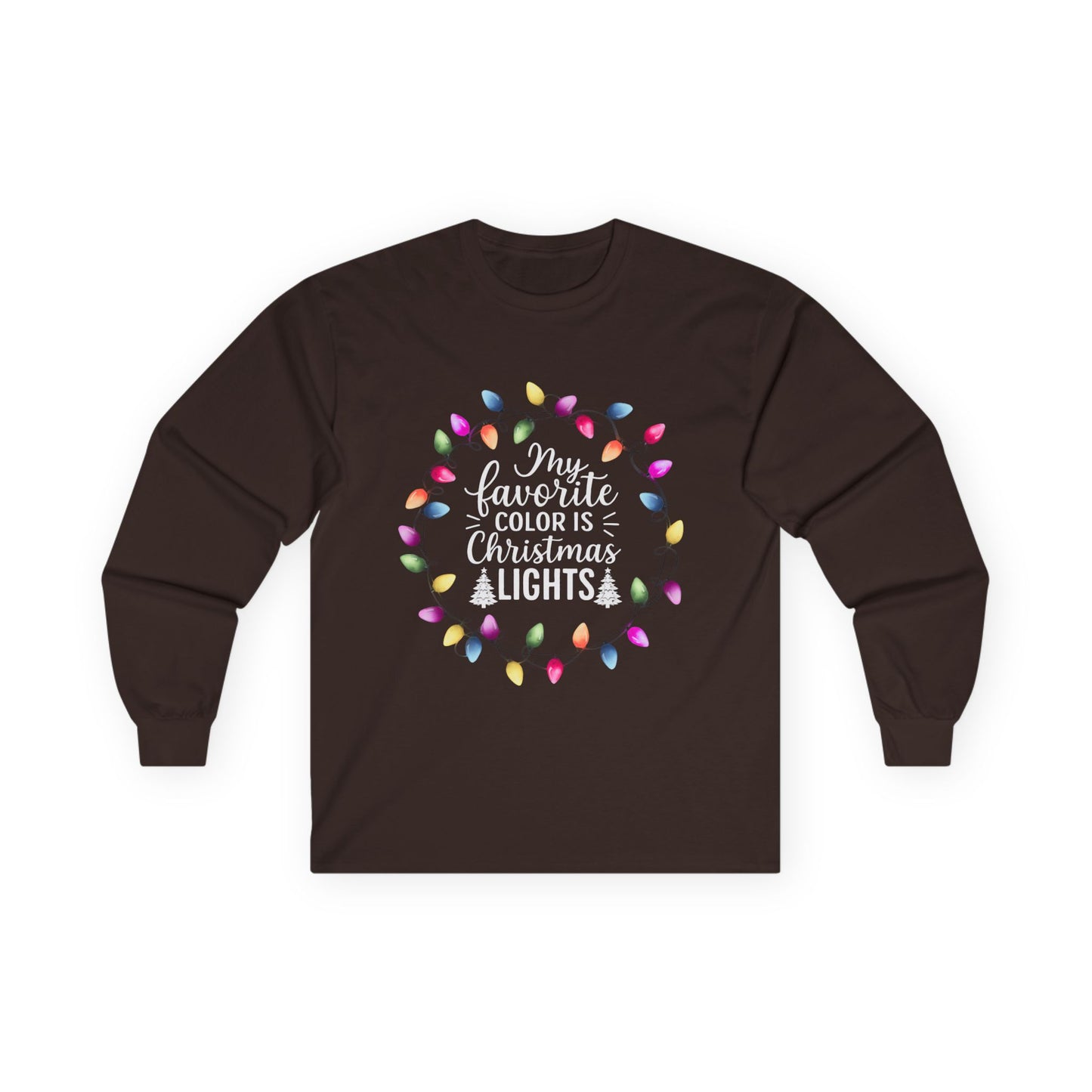 Christmas Lights Long Sleeve Tee, Unisex Holiday Shirt, Festive Apparel, Gift for Her, Xmas Party Outfit