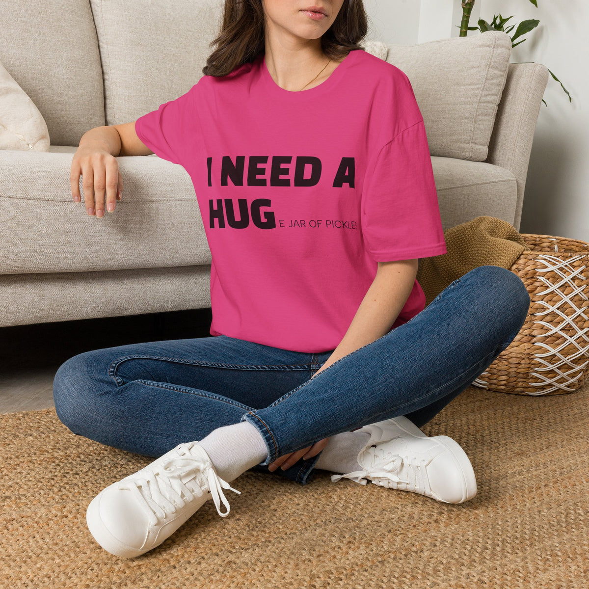 I Need A Hug T-Shirt — Funny "I Need a Hug (or a Jar of Pickles)" Graphic Tee