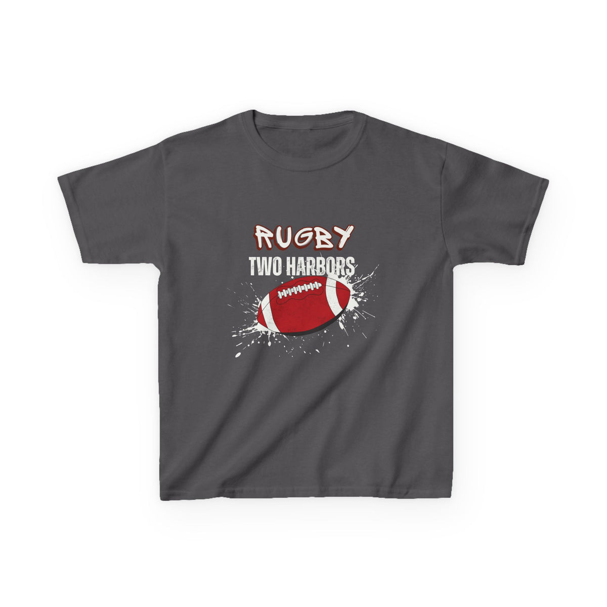 Kids Tee — "Rugby Two Harbors" Youth Football Graphic Shirt
