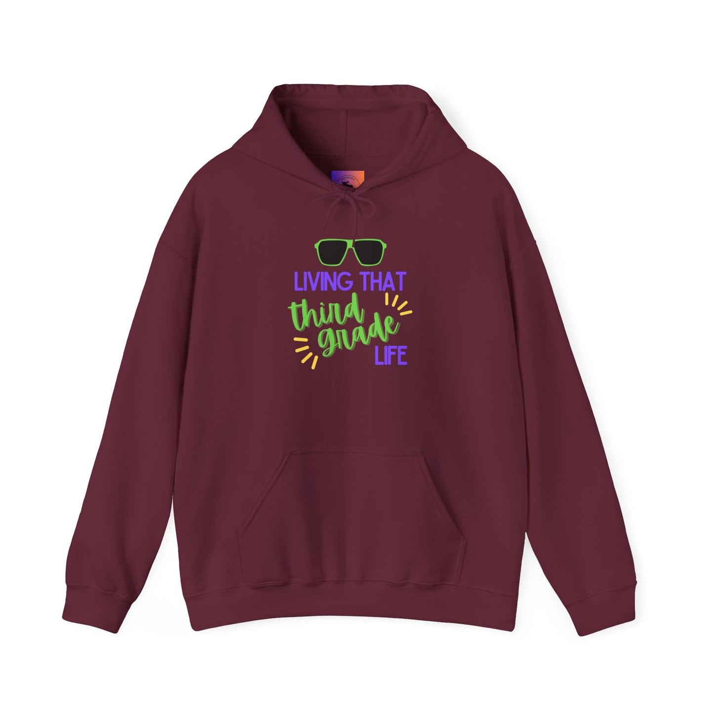 Living That Third Grade Life Hoodie - Perfect for Students, Graduation Gift, Cool Casual Wear, Back to School, Kids' Style