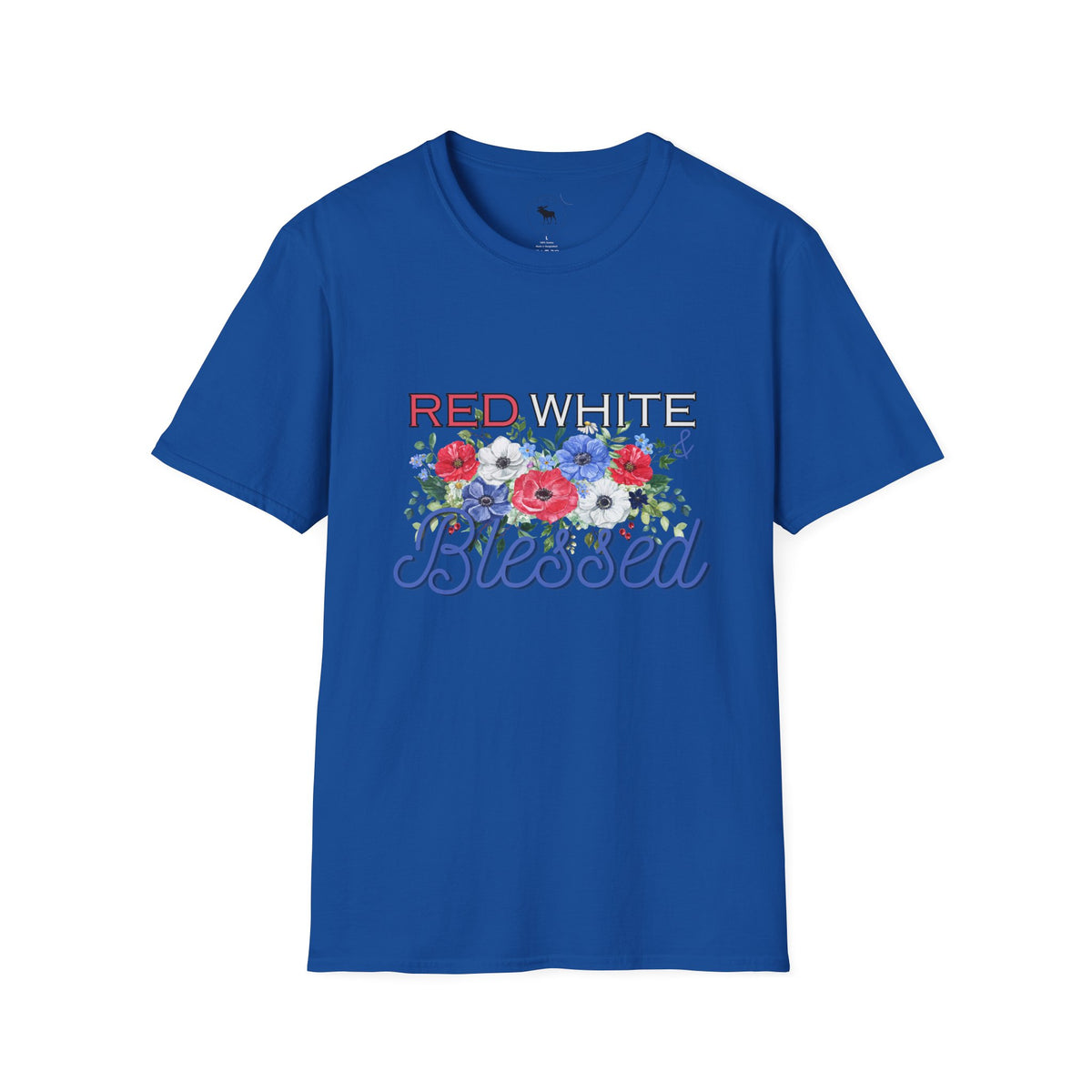 T-Shirt — "Red White & Blessed" Floral Patriotic Tee
