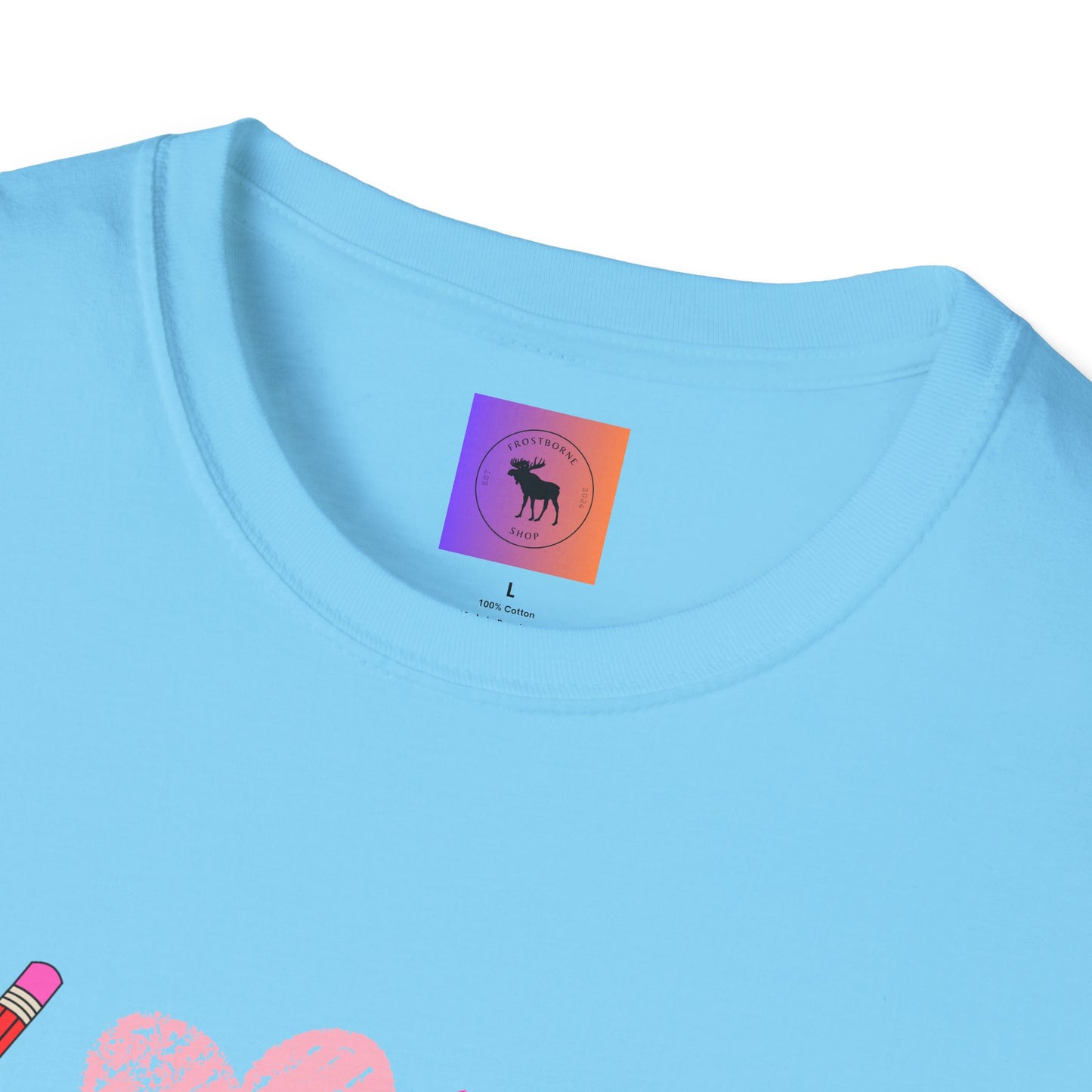 Teacher Valentine T-Shirt — Pencils, Crayon Apple & XOXO
