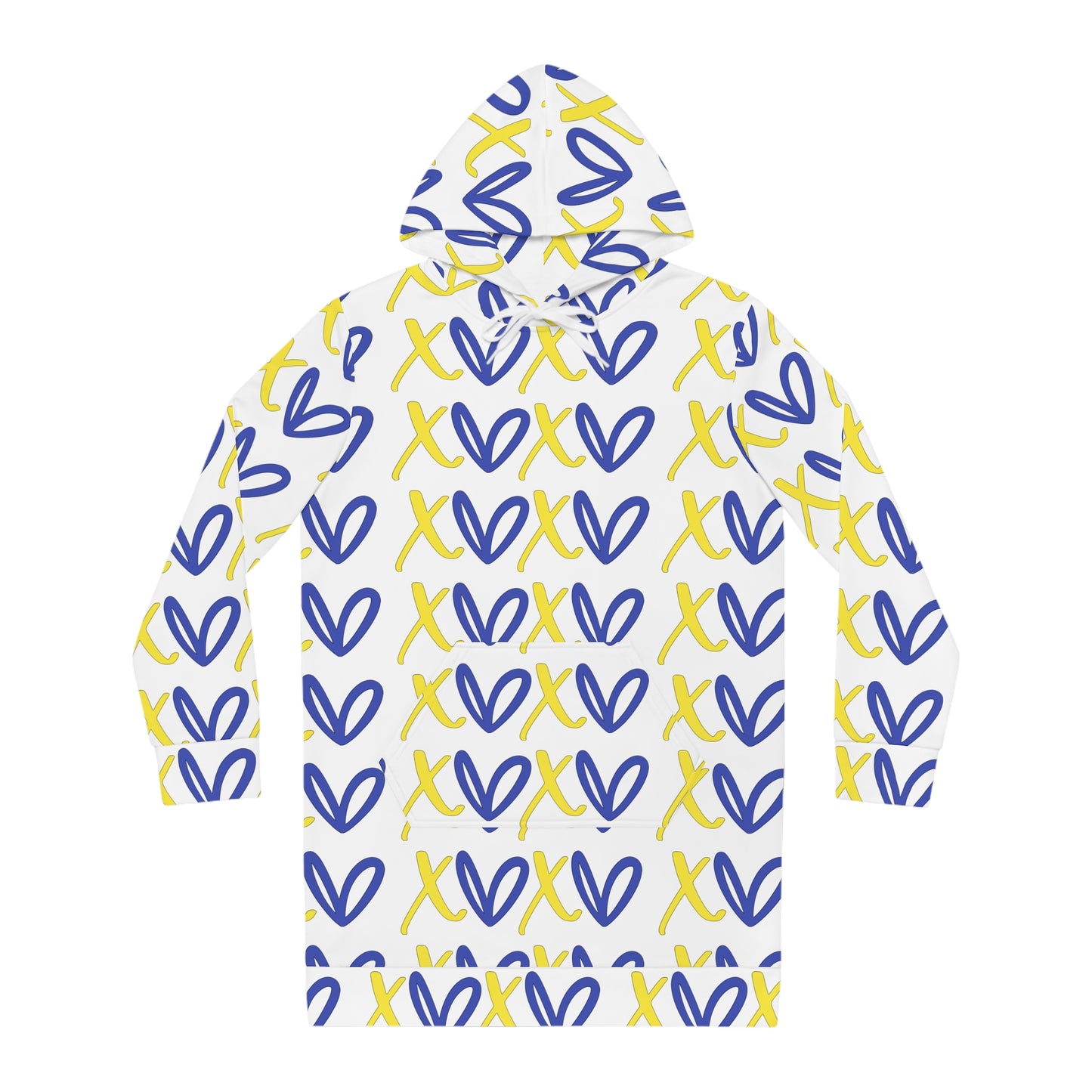 Love DS awareness Patterned Women's Hoodie Dress, Cozy Dress, DS awareness Day Outfit, Casual Wear, Gift for Her, Lounge Dress