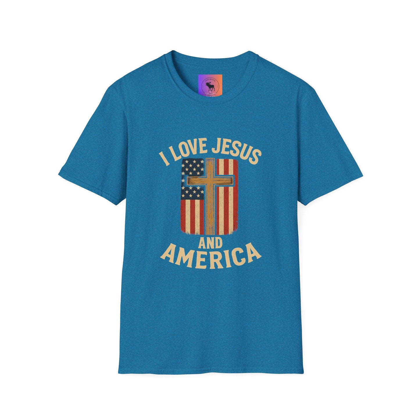 I Love Jesus and America Unisex T-Shirt, Faith Apparel, Patriotic Tee, Religious Clothing, Gifts for Christians, Fourth of July Shirt
