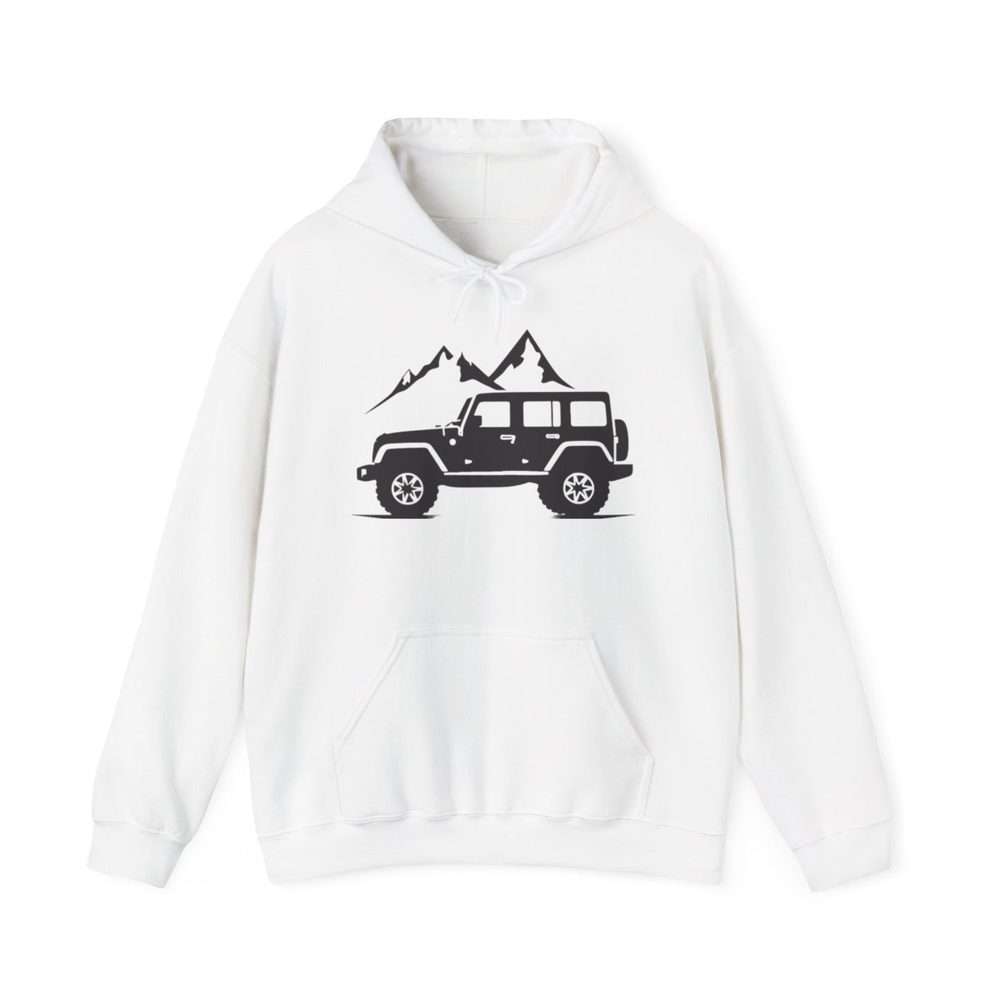 Unisex Heavy Blend™ Hooded Sweatshirt 4x4 mountain, abstract, simple design, minimalist