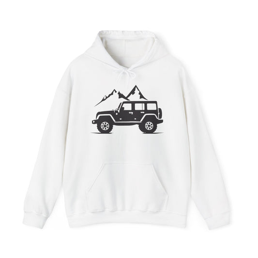 Unisex Heavy Blend™ Hooded Sweatshirt 4x4 mountain, abstract, simple design, minimalist