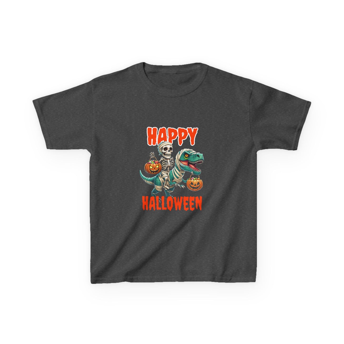 Halloween Dino Kids Tee - Spooky Fun T-Shirt for Halloween Parties, Trick or Treating, Kids' Costumes, Birthday Gift, Fun and Playful Design