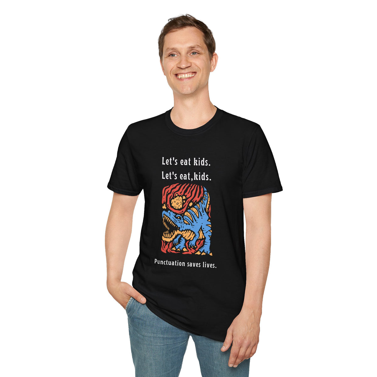 Let's Eat, Kids. T-Shirt — Punctuation Saves Lives Funny Grammar Tee