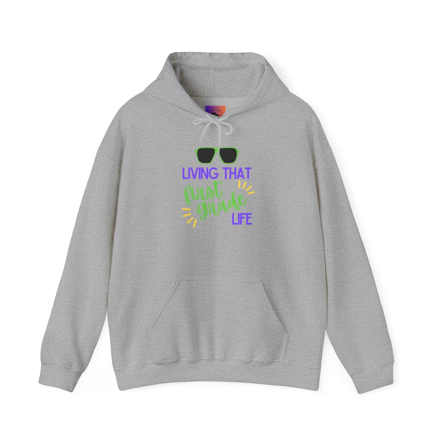 Living That first Grade Life Hoodie - Perfect for Students, Graduation Gift, Cool Casual Wear, Back to School, Kids' Style