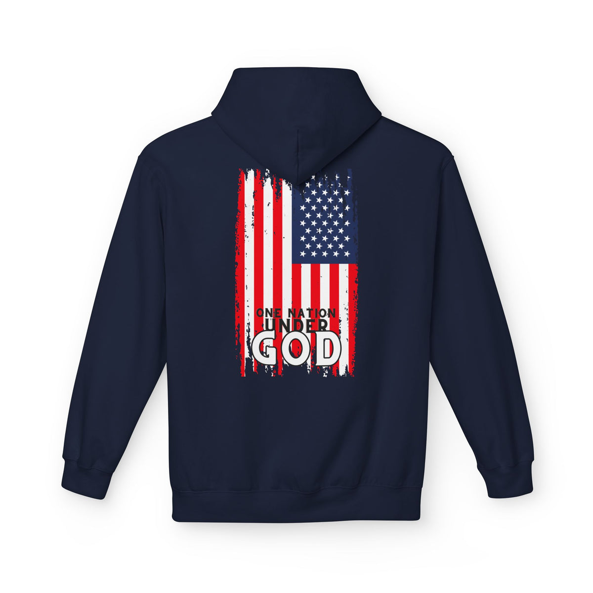 God & Country Hoodie — Distressed American Flag "One Nation Under God" Patriotic Sweatshirt